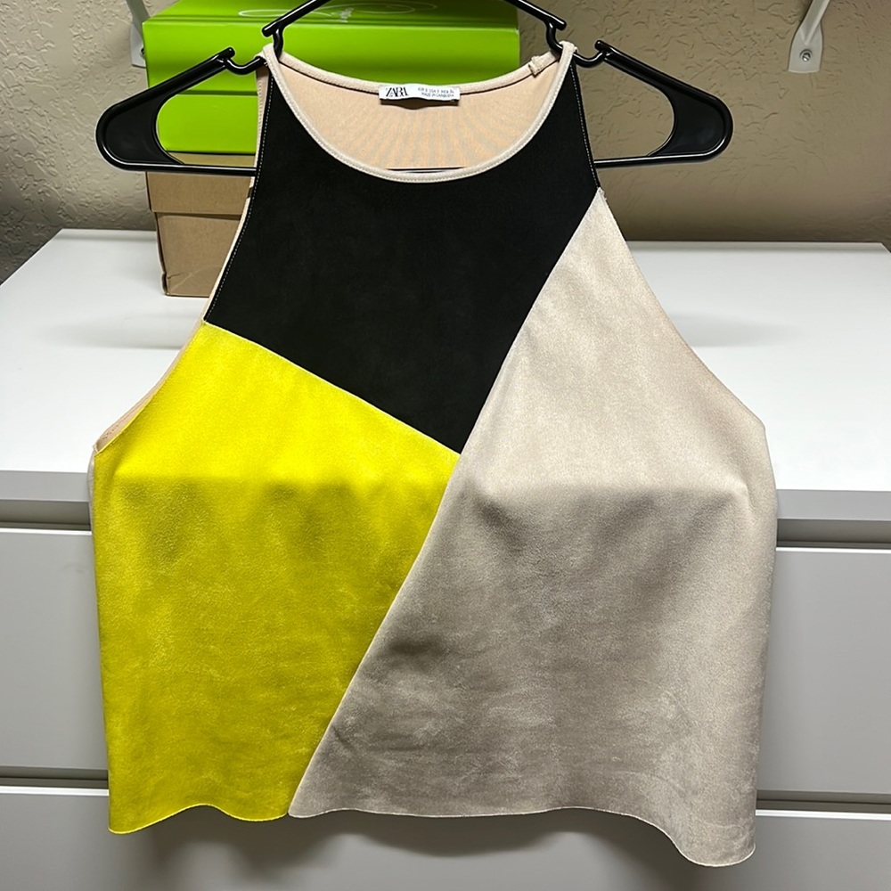 Zara faux suede tank